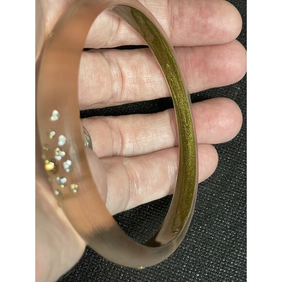 ALEXIS BITTAR Crystal Rhinestone Lucite Skinny Tapered Bangle Bracelet - Picture 15 of 16